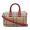 Burberry Borsa da Bowling Mini a Blocchi di Colore Borsa a Mano da Donna Archive-Beige Gem-Red 81162801