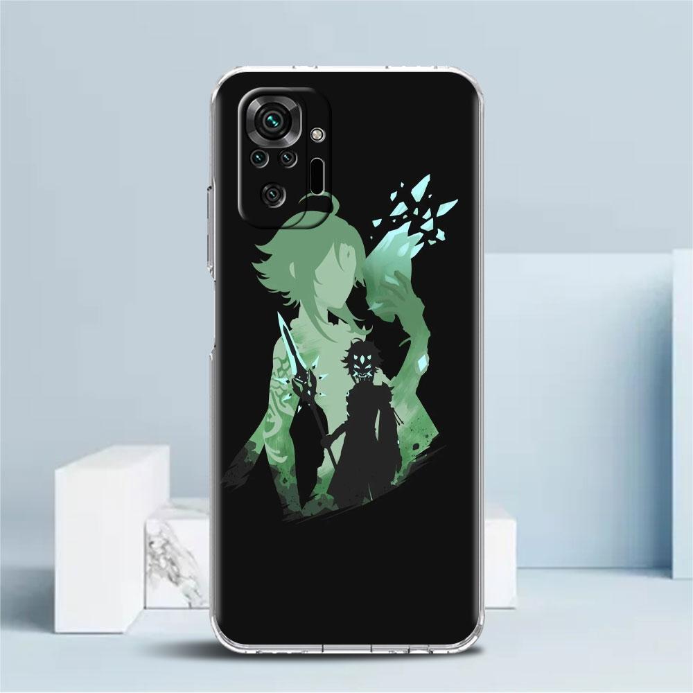 Stoßfeste Handyhülle für Redmi Note 11 11E 10 9 8 Pro 11S 9S 10S K40 9A 9C 8T 7 10C 9t 9s Soft Cover Genshin Impact Xiao Mona