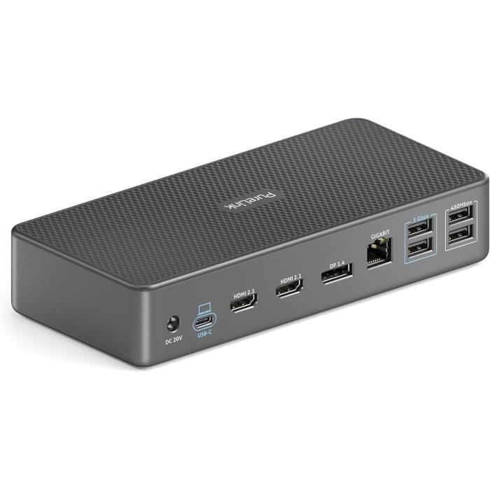 Station d'accueil usb c - vuelogic - 3 écrans - 8k - 100w - design compact