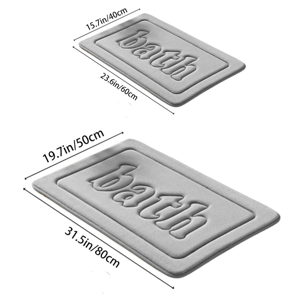 Flannel Embossed Bathroom Absorbent Mat Shower Room Non-slip Floor Mat Thick Sponge Toilet Foot Mat Furry Bedroom Door Mat