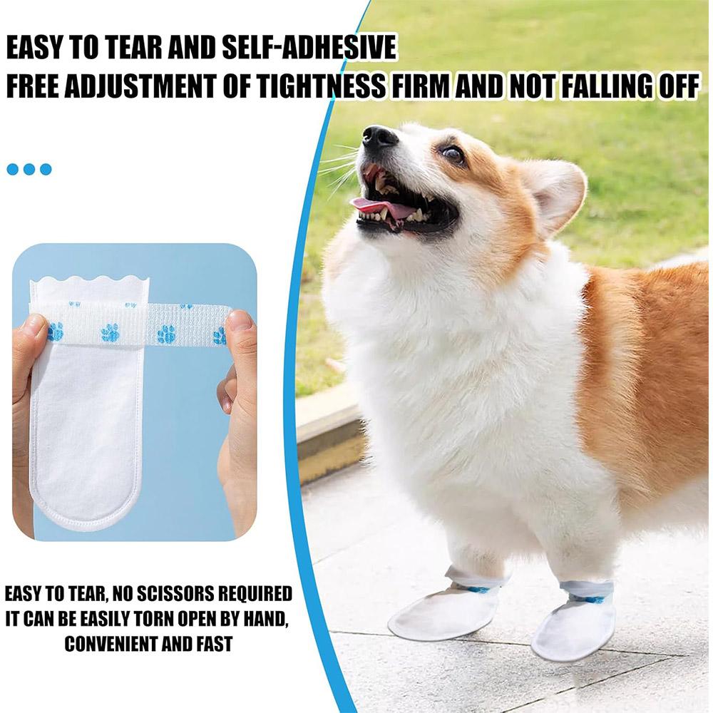 20/40PCS Pet Disposable Paw Shoes Waterproof Non-woven Fabric Dog Anti-Dirt Shoe Covers Outdoor Dog Walking Small Dog Socks