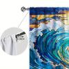 2pcs Stained Glass Waves Printed Curtain for Home Decor - Rod Pocket Window Treatment for Bedroom, Office, Kitchen