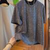 Men's Chic Sequin Silk T-Shirt - European Loose-Fit Short Sleeve Design
