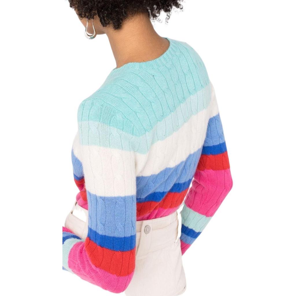 Polo Ralph Lauren FW22 Colorful Striped Cashmere Sweater Women sweater Blue 211856723-001