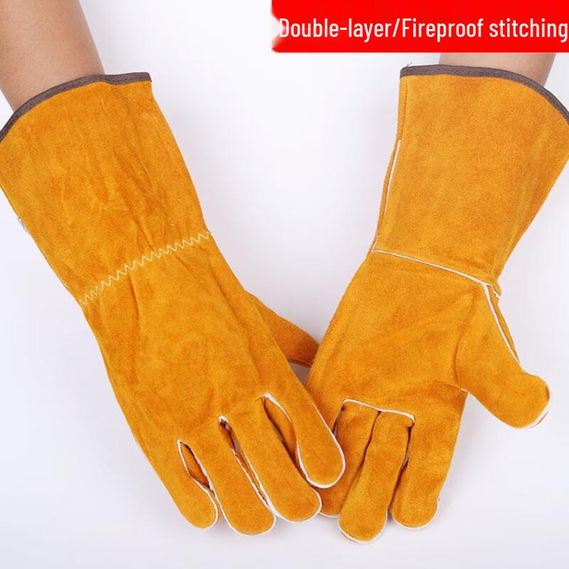 Long Double-Layer Cowhide Welding & Safety Gloves