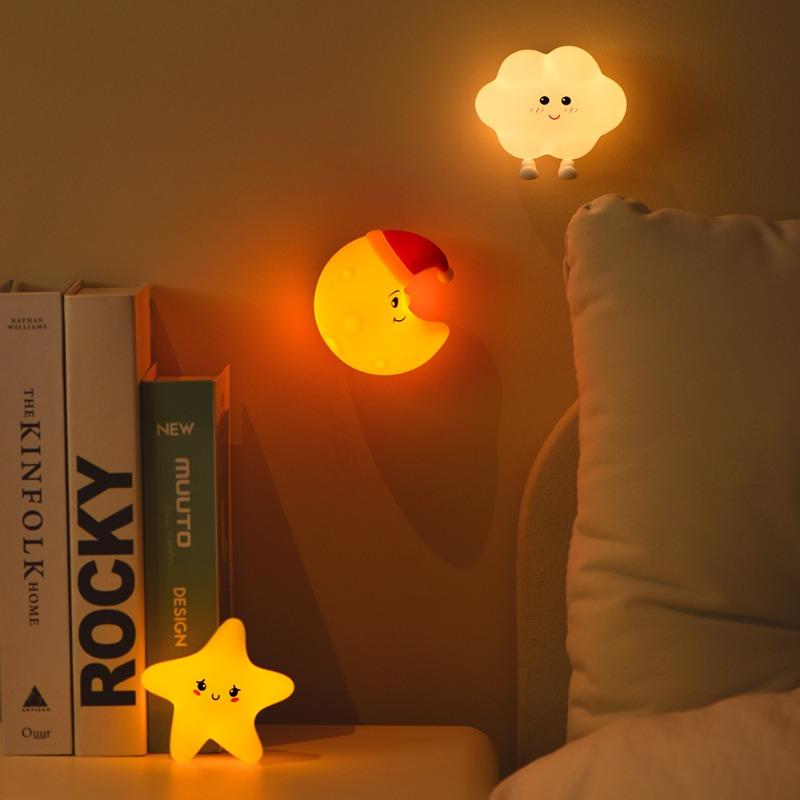 Stars, Moon, Clouds, Silicone Night Light, Patting Touch, Charging, Children's Night Light, Bedhead Companion Creative