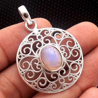 Crystal Healing Pendant, Reiki Pendant, Sliver Pendant, Handmade Jewelry, Filigree Pendant, Gemstone Jewelry, Gifts For Her