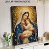DIY Framed Pearl Bead Art Kit Religious Mother Mary Pattern Sparkling Canvas Painting for Modern Room Wall Decor Gift