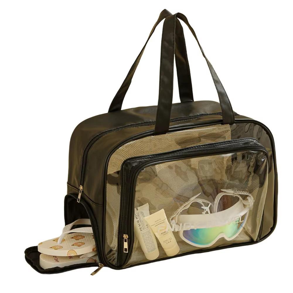 Large Capacity Waterproof Cosmetic Bag Pu Transparent Travel Storage Bag  Outdoor