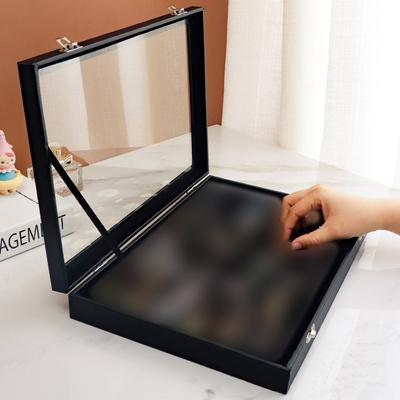 Badge Display Case Pin Display Case Transparent Dustproof Pin Shadow Box for Military Medal Jewelry Pin Badge Collection Black