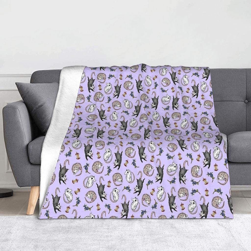Starry Night Opossum Van Gogh Possum Funny Rodent Blankets Breathable Soft Throw Blanket for Bed Outdoor Plush Thin Quilt