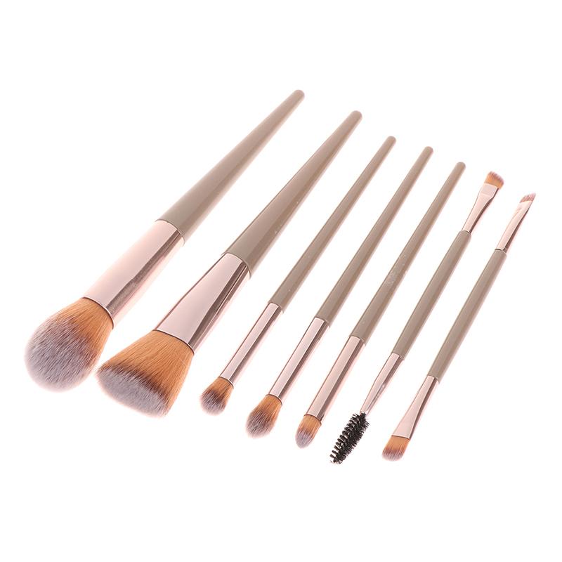 7Pcs Makeup Brushes Set Face Eyes Make Up Brush Eyelash Eyeshadow Eyebrow Eyeliner Foundation Powder Blush Highlight Lips Brush