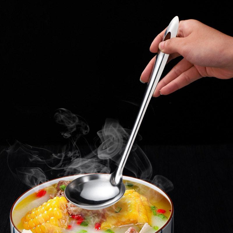 Stainless Steel Hot Pot & Soup Ladle Set with Long Handle and Colander