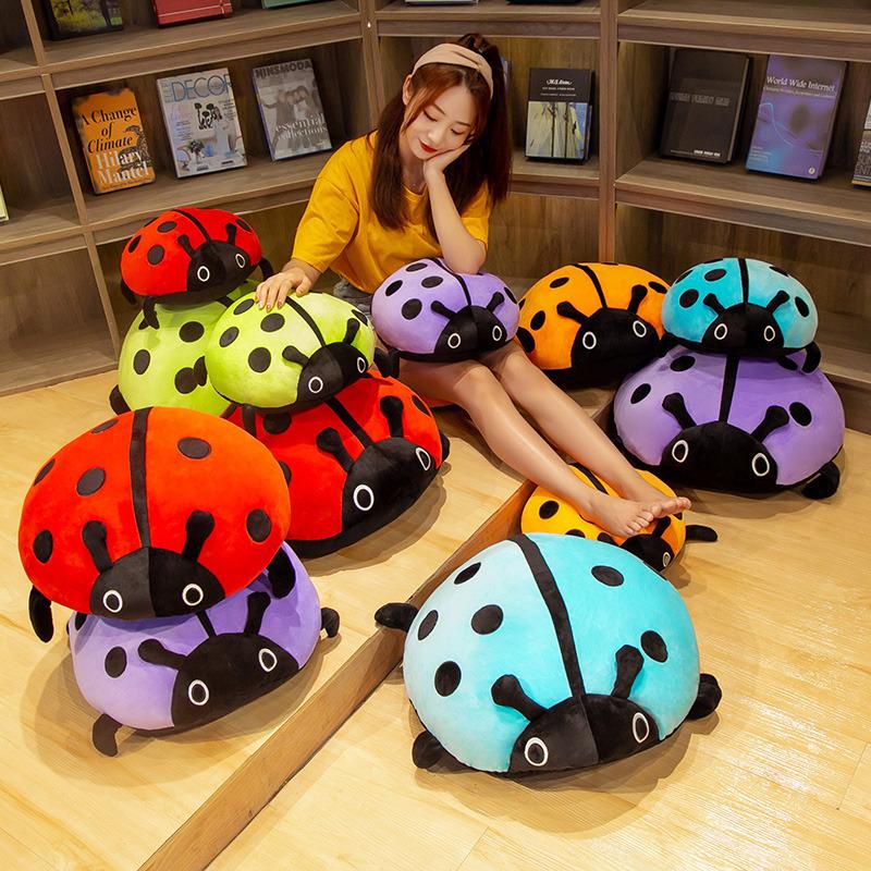 Creative Soft Seven-Star Ladybug Doll Plush Toy Beetle Doll Insect Throw Pillow Rag Doll Birthday Gift Female