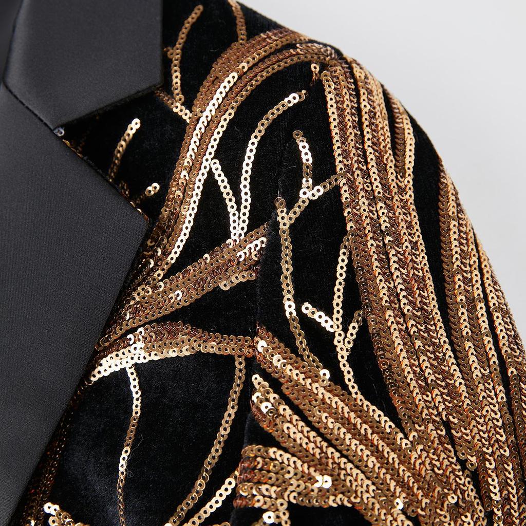 Jungen Glitzer Schimmernder Lässiger Blazer - Trendige Leichte Luxusjacke