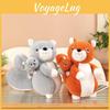 Gray Cute Cartoon Orange Mother And Child Squirrel Plush Toy For Children Gift