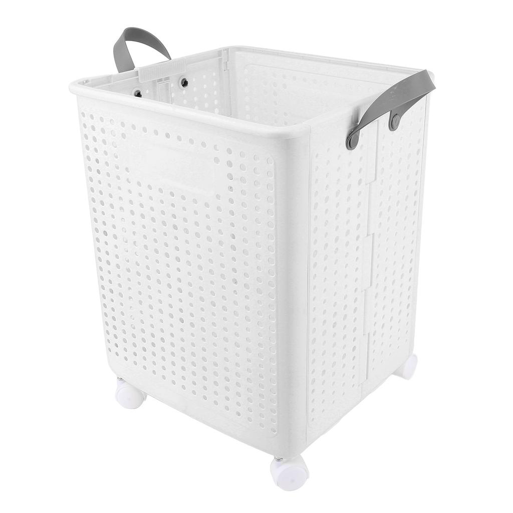 Foldable Laundry Basket with 4 Wheels Space Saving Portable Storage Hamper for Clothing Toys Home Sundries