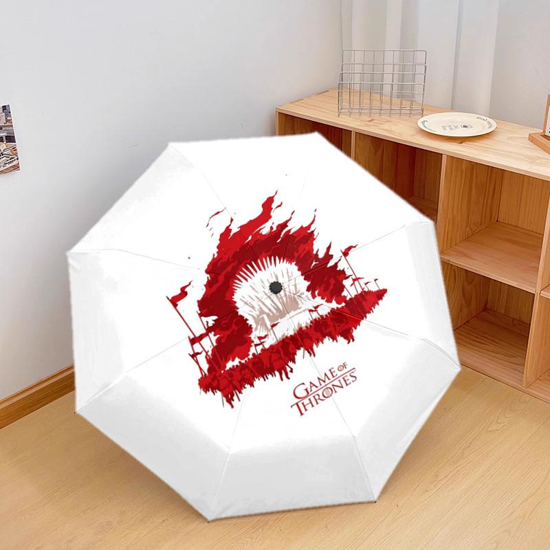 1 Stück Automatischer Faltregenschirm - Cartoon-Muster, Tragbares & Faltbares Design mit 24 Speichen, Weihnachts-Geburtstagsgeschenke