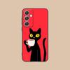 Cute Coffee Cat Matte TPU Mobile Phone Case for Samsung Galaxy S26 S25 S24 S23 S22 S21 S20 Note20 Plus FE Ultra Colorful Cover