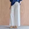Summer Button Flap Pintuck Wide Pants Belt Set Zf07ql004nh