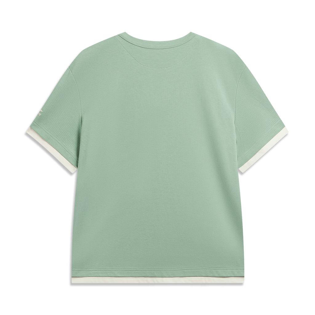 Li Ning Sports Lifestyle Series Simple Casual Spliced Round Neck Loose Short Sleeve T-Shirt Men Tops ATSW399-5