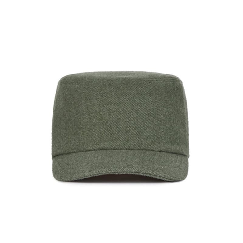 VARZAR VA Square Studded Wool Bellboy Cap Green