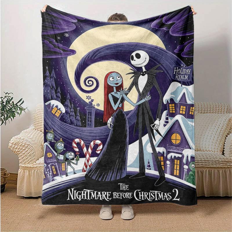 1pc Nightmare Before Christmas Soft Throw Blanket Flannel All Season Light Weight Living Room/Bedroom Warm Blanket. M7290155