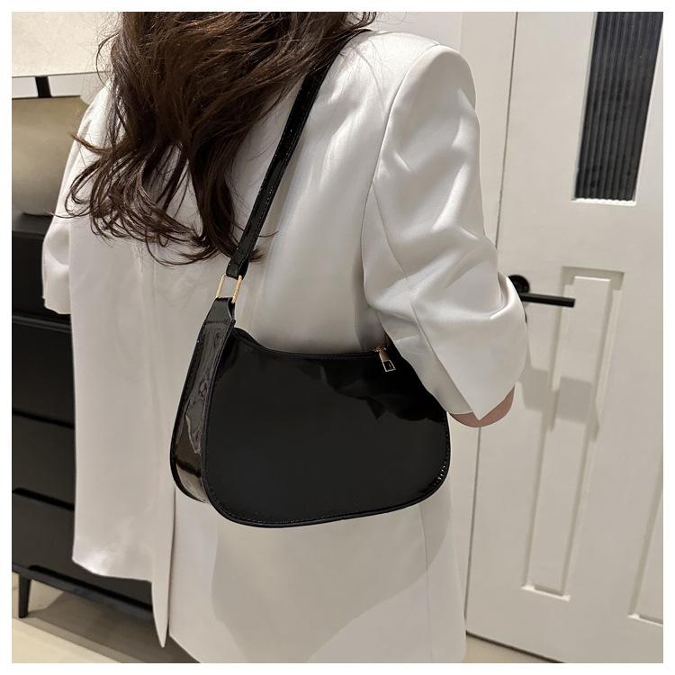 Retro Einfarbig PU-Leder Schultertasche Damen Mode Handtasche Lässige Geldbörse