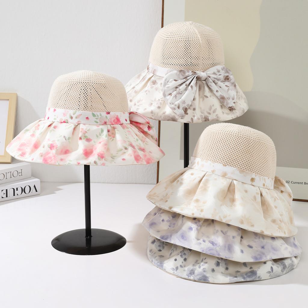 Neuer Bucket Hat Damen Sommer Sonnenschutz Sonnenhut floraler Sonnenhut faltbarer Strandhut