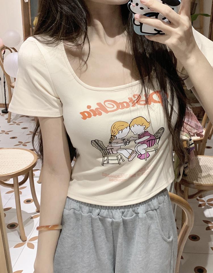 

Лето 2023 г. Женская футболка с коротким рукавом и принтом Niche, облегающая XL