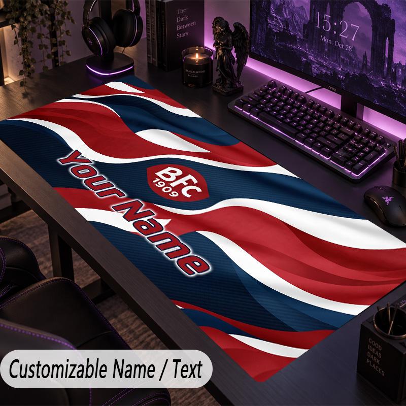 Custom Text Big Mousepad, Extended Desk Pad For Laptop Work GameBologna FC