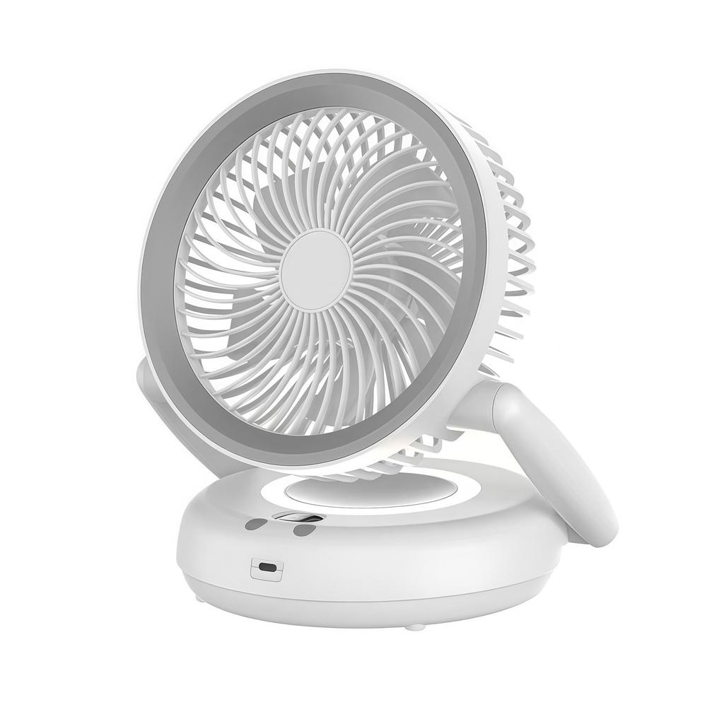Compact Silent Night Light & Dual-Use Electric Fan - Portable Wall/Desktop Folding Design