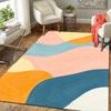 1Pc Abstract Colorful Shapes Rug, Office Carpet Indoor Outdoor Doormat, Non-Slip Soft, Living Room, Christmas Halloween Gift. M92816