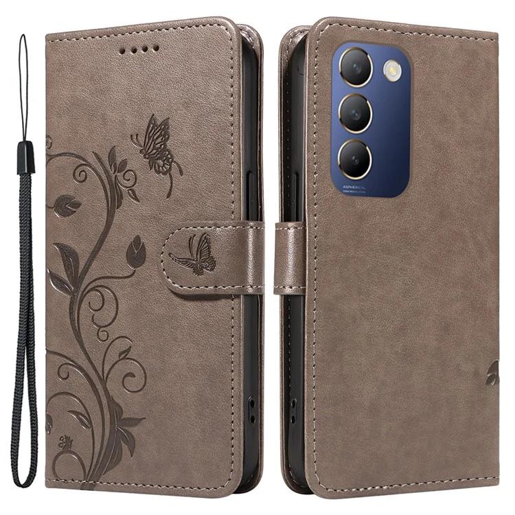 

For vivo V40 SE 5G Y100 5G (Indonesia) Y200e 5G V30 Lite 5G (India) Leather Phone Case Butterfly Flower