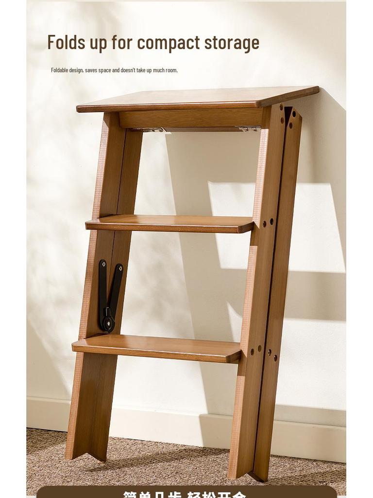 Folding Multifunctional Kitchen Ladder Stool - Portable, Sturdy, 3-Step Design