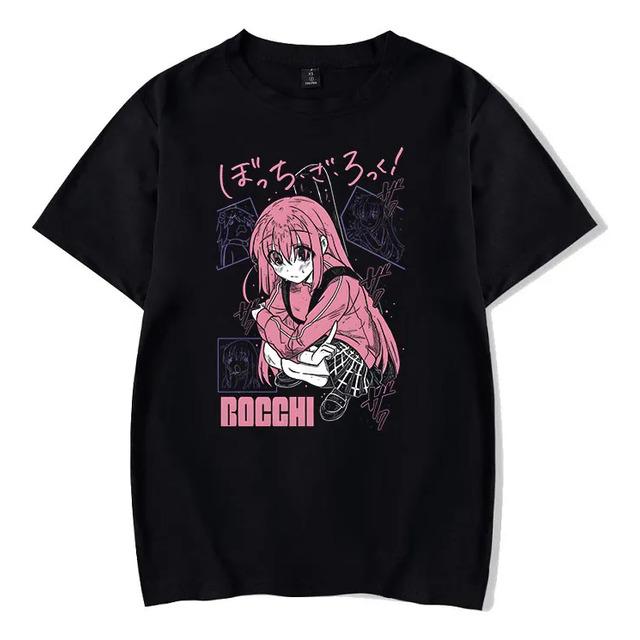 ¡bocchi The Rock! Camiseta Negra Con Estampado De Anime S