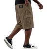 Men Drawstring Waist Relaxed Fit Cargo Shorts Multiple Pocket Casual Knee Length Shorts for Outdoor and Daily Wear