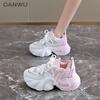 Thick-soled heightening 6 dad shoes women's single mesh breathable 2025 new lightweight casual sports shoes