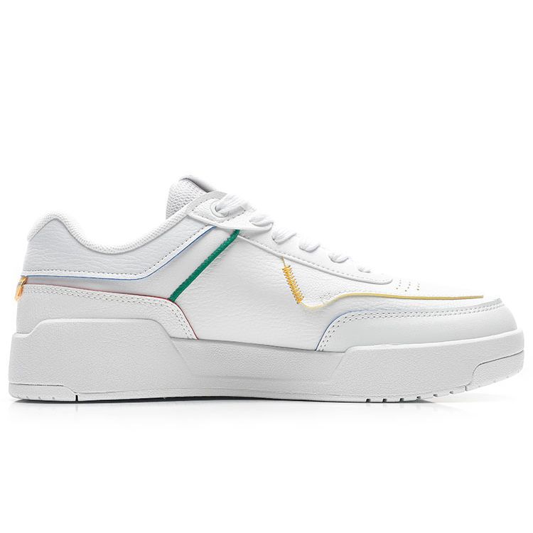 Anta Leather Casual Non-Slip Wear-Resistant Low-Top Skate Shoes Men Sneakers White Yellow 112148081R-3