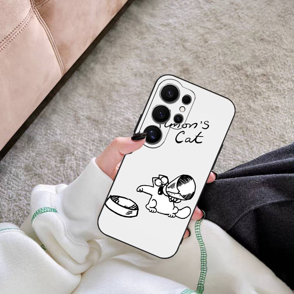 Cute S-Simons Cat Phone Case For Samsung S 24 Fe 25 Ultra Plus 20 Lite 21 30 22 23 24 22 Ultra 5G Fundas