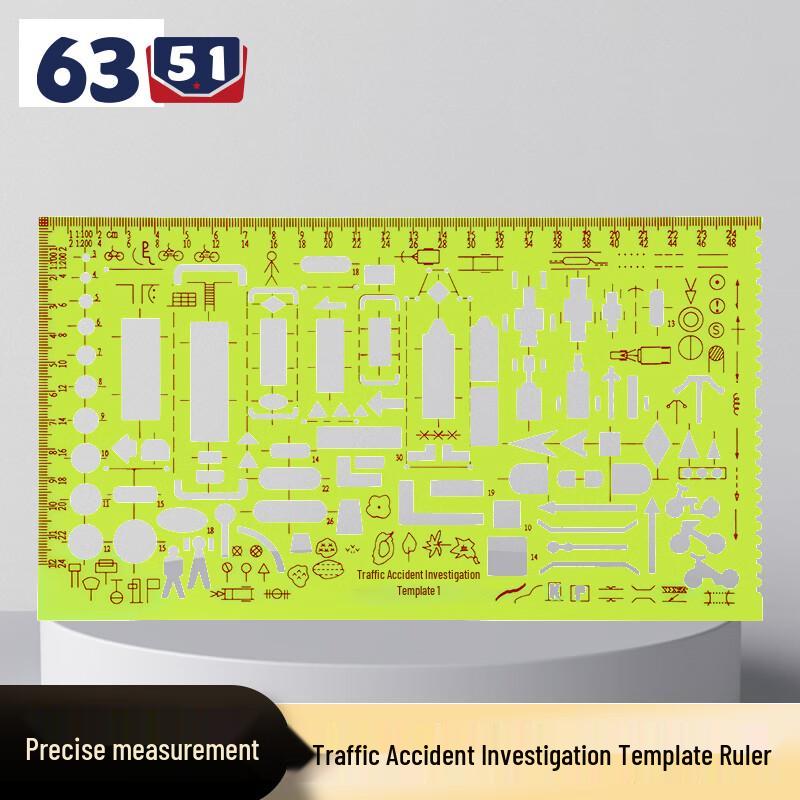 Multi-functional Accident Scene Template Ruler Set
