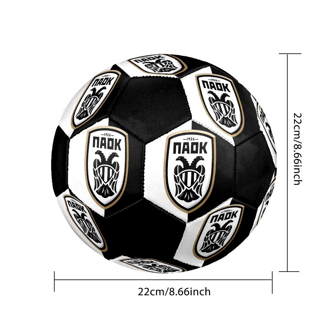 PAOK FC Soccer Ball Size 5 Colorful Machine Stitched PVC Competition Ready Durable High-Bounce