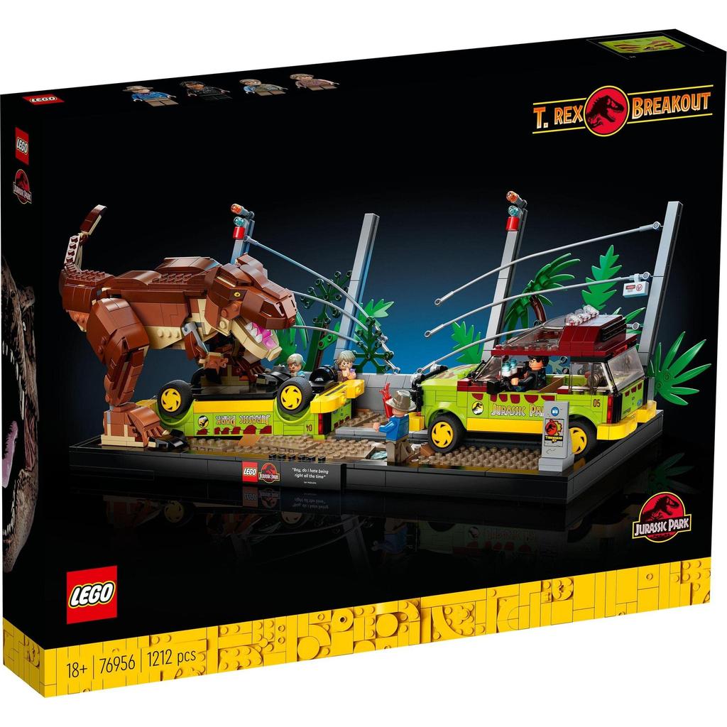 LEGO Jurassic World T-Rex Rampage Prezent Urodzinowy 76956 Klocki Zabawka Prezent Dinozaur dla Chłopców, Dziewczynek i Dorosłych