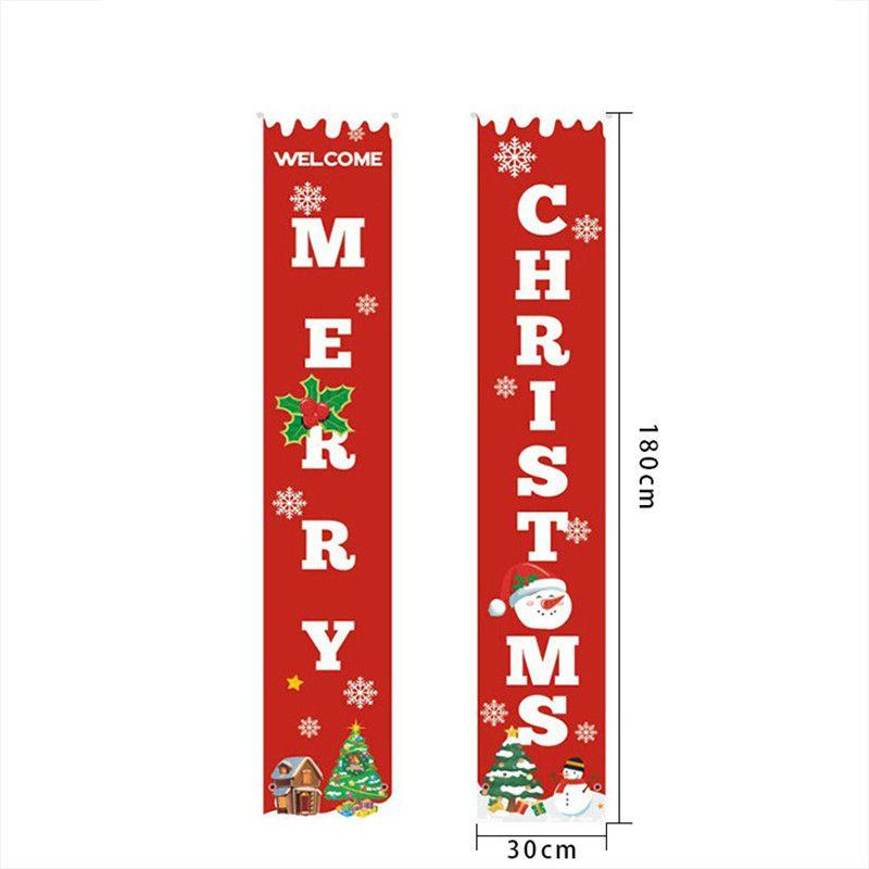 

С Рождеством Дверь Подвесная Вывеска Баннер Флаг Рождественская Вечеринка Украшение Дома Улица Merry