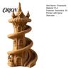 Fantasy Room Decor 3D Printed Spire Castle Ornament with Spiral Staircase, Resin Sculpture, Retro Study Window Displays Fairy Tale Desktop Decoration