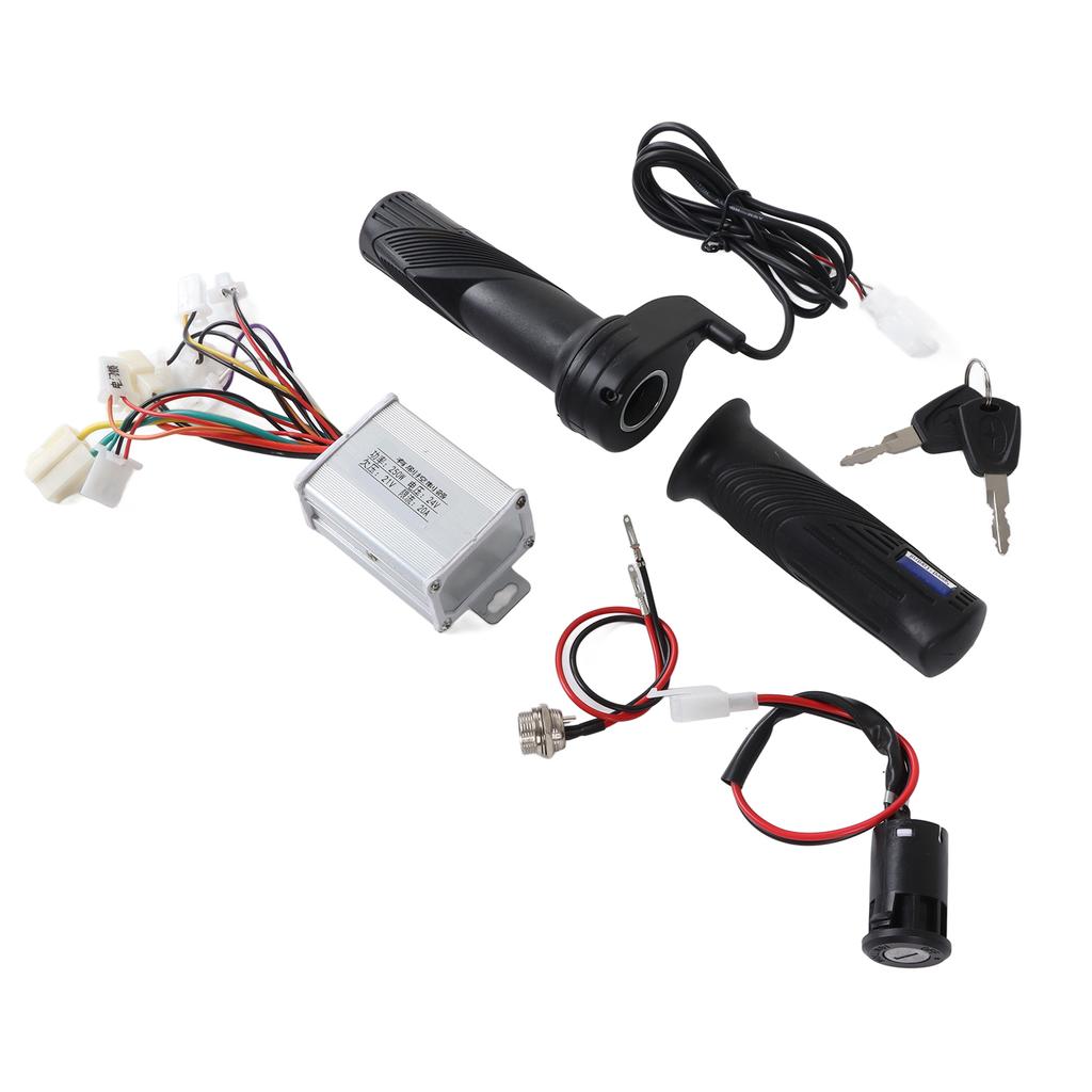 24V 250W Elektrofahrrad Bürstenmotor Controller Gasdrehgriff Kit mit Ladeanschluss Elektrisches Türschloss