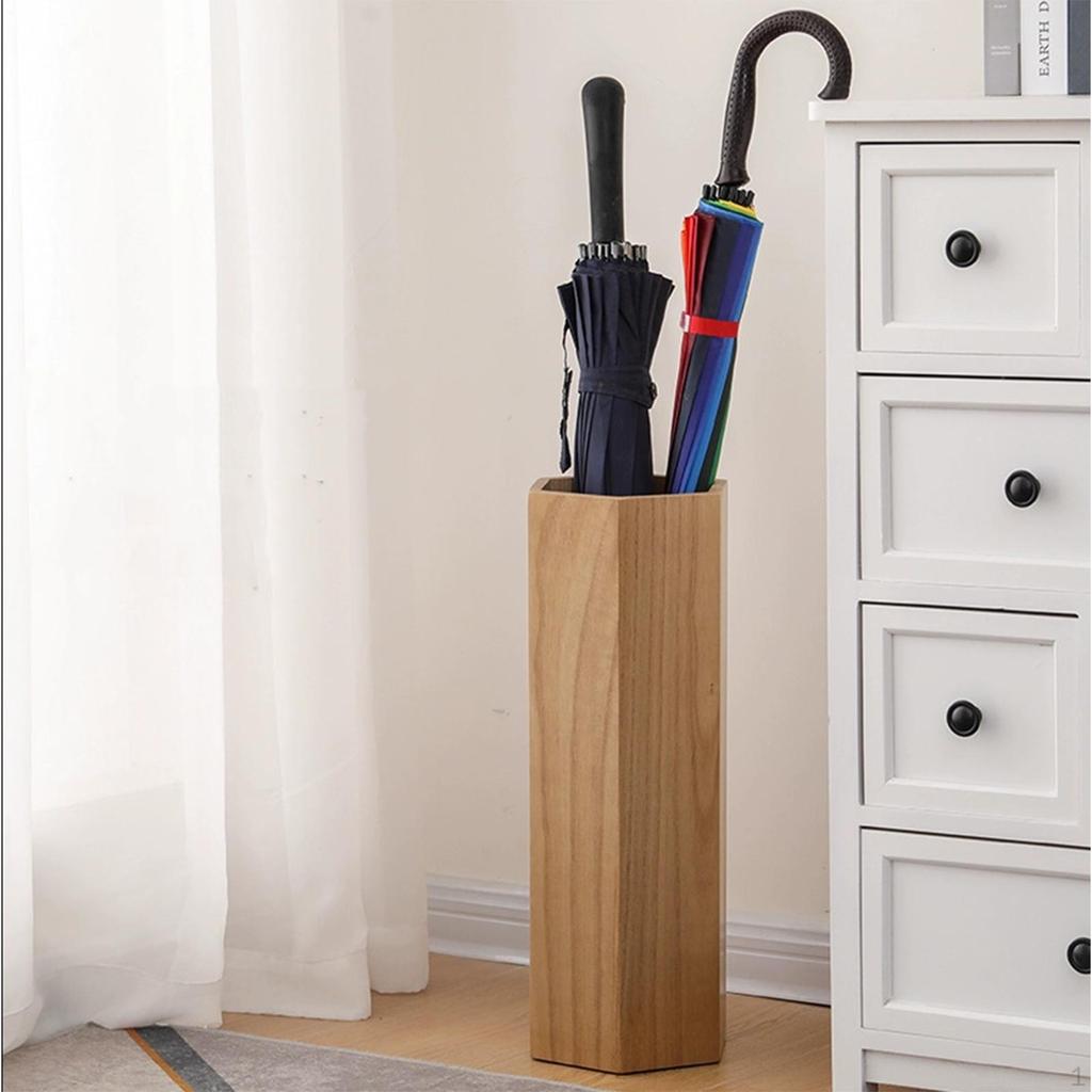 Elegant Wooden Umbrella Storage Solution for Home and Office