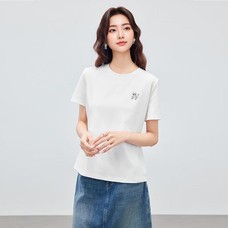 IEF Damen Koreanischer Stil Kurzarm-T-Shirt