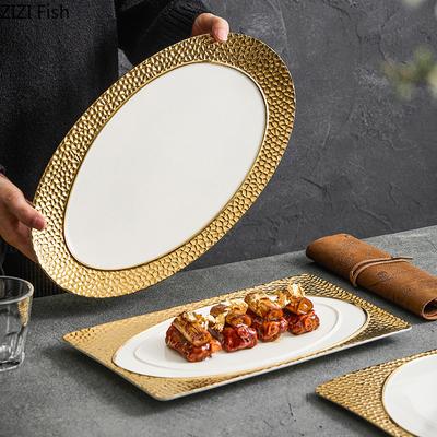 Piatto Principale Phnom Penh Piatto Creativo in Ceramica per Bistecca Ristorante Cena Barbecue Piatto per Insalata Utensili da Cucina Domestici Nordici