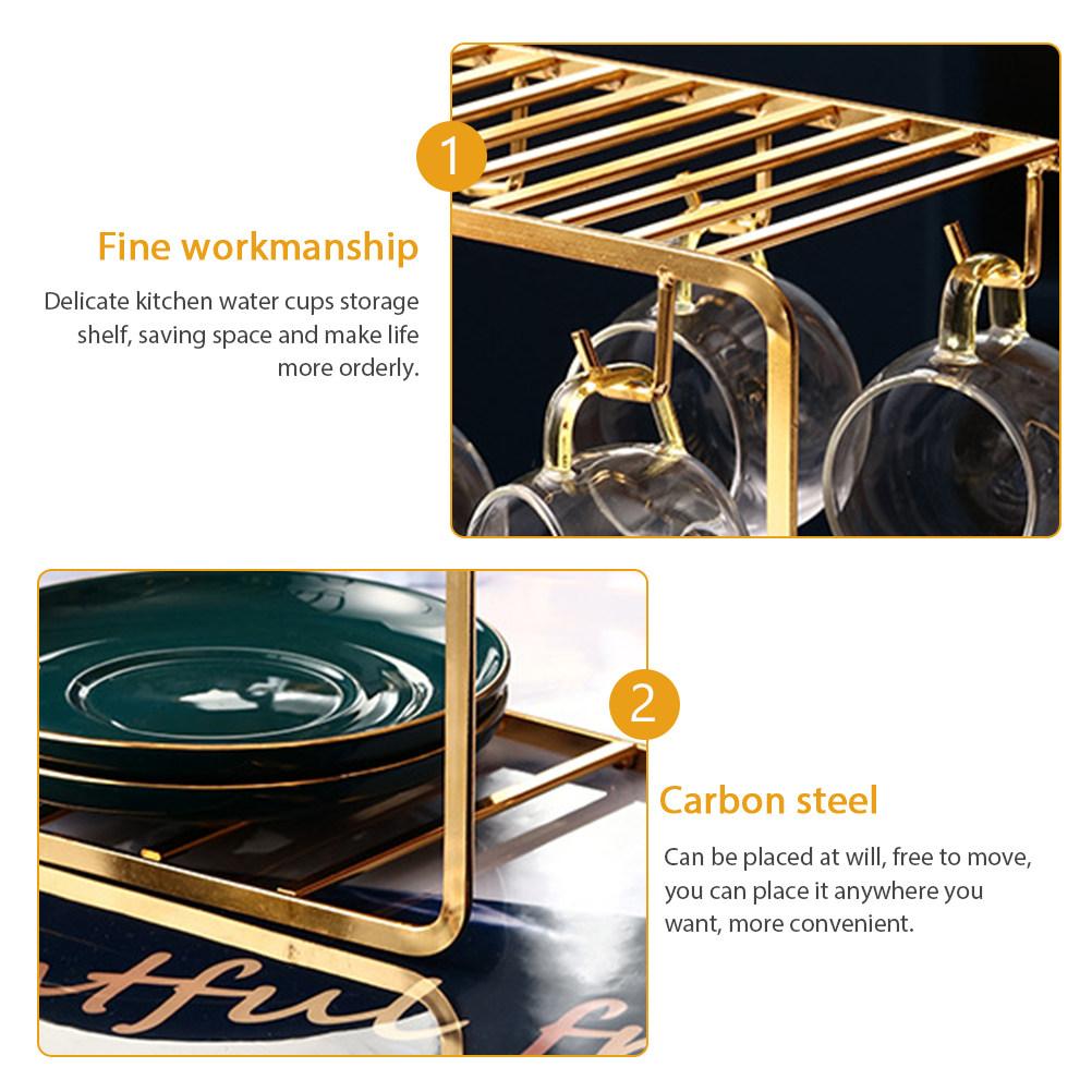 Glass Cup Draining Rack for Kitchen Counter Dish Drying Stand Mug Holder Organizer Space Saving Cup Storage Rack for Home Office